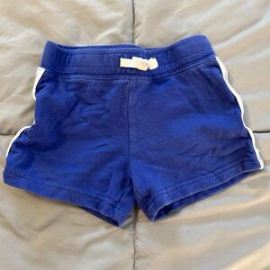 Size 4 girls blue cotton shorts with stripe